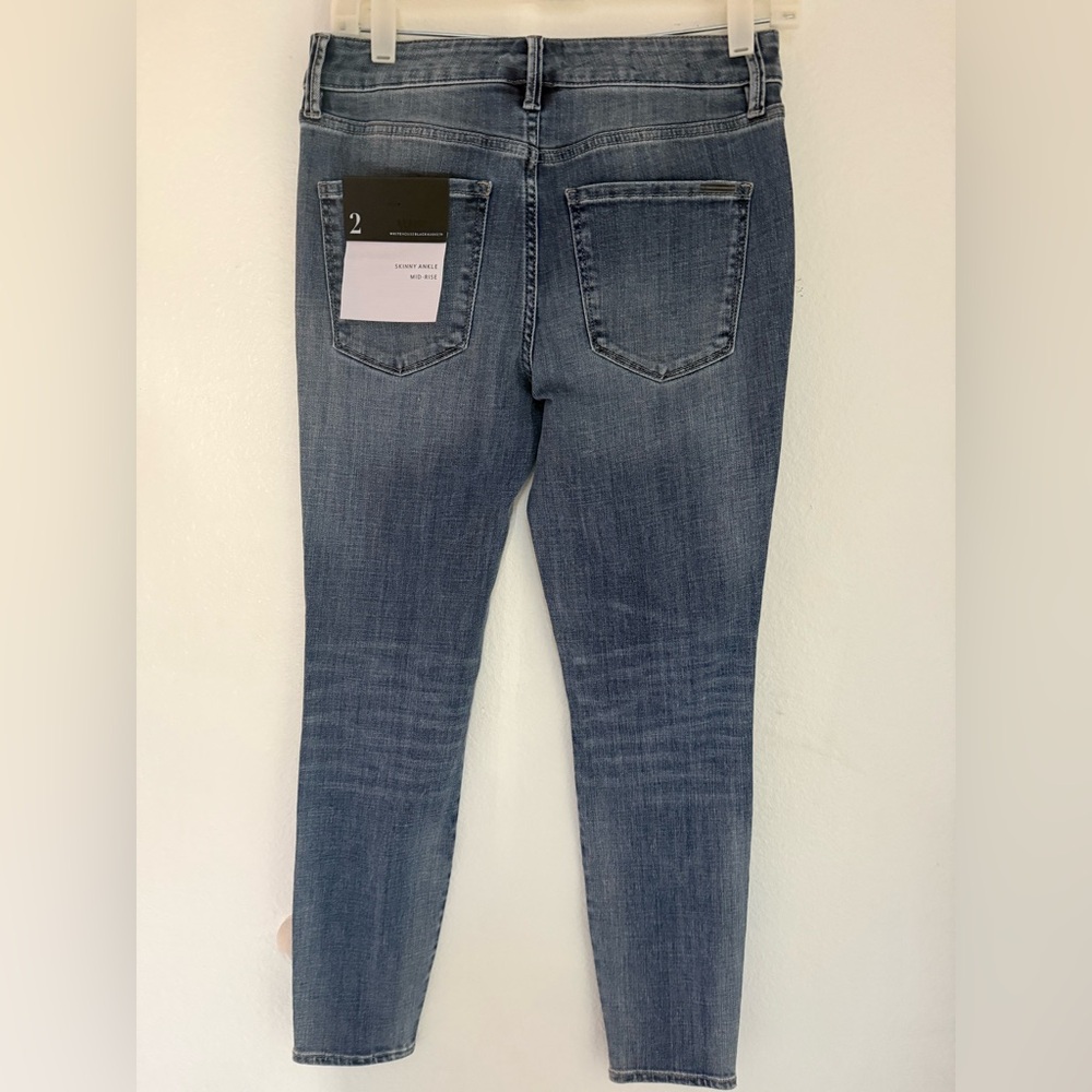 White House Black Market Blue Patterned Ankle Jeans - Picture 3 of 5
